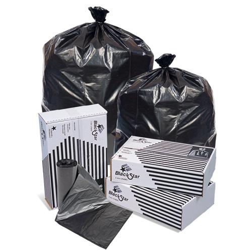 40-45 Gallon Black Trash Bags 40x48 12 Micron 250 Bags-2239