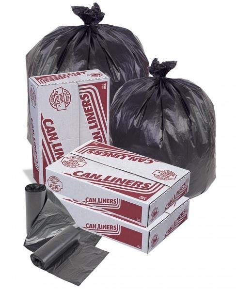 40-45 Gallon Black Trash Bags 40x48 12 Micron 250 Bags